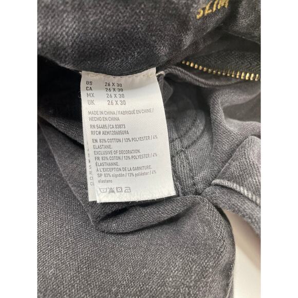 American Eagle AE 360 Extreme Flex Slim Jeans Men's Size 26 x 30 Black Goth Punk - Picture 7 of 12